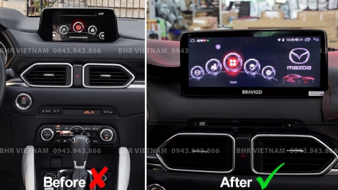 Màn hình DVD Android xe Mazda CX5 2017 - nay | Màn Bravigo nguyên khối